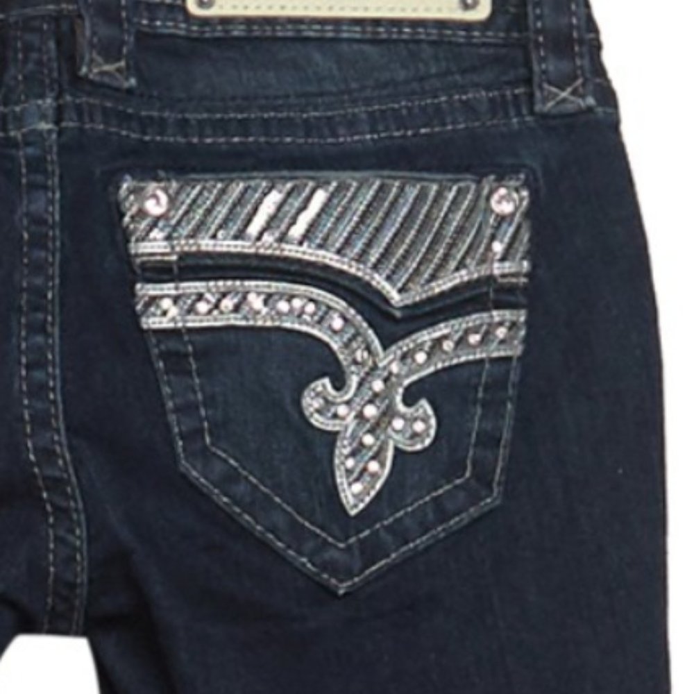 NWT Rock Revival Dark Embellished KLARRY Jeans - Picture 4 of 4